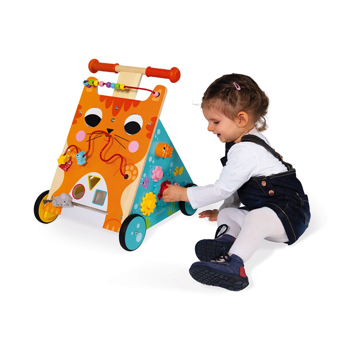 Chariot multi-activités Chat multicolore, JANOD