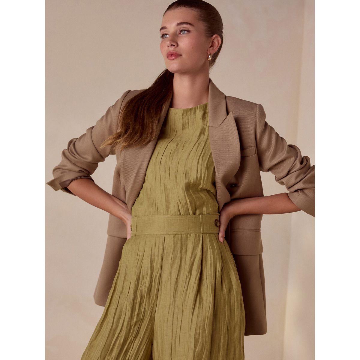 Haut en lin majoritaire n. premium vert olive, NEXT