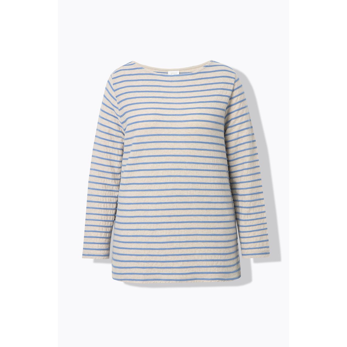 T-shirt rayé en coton bio bleu jean, ULLA POPKEN