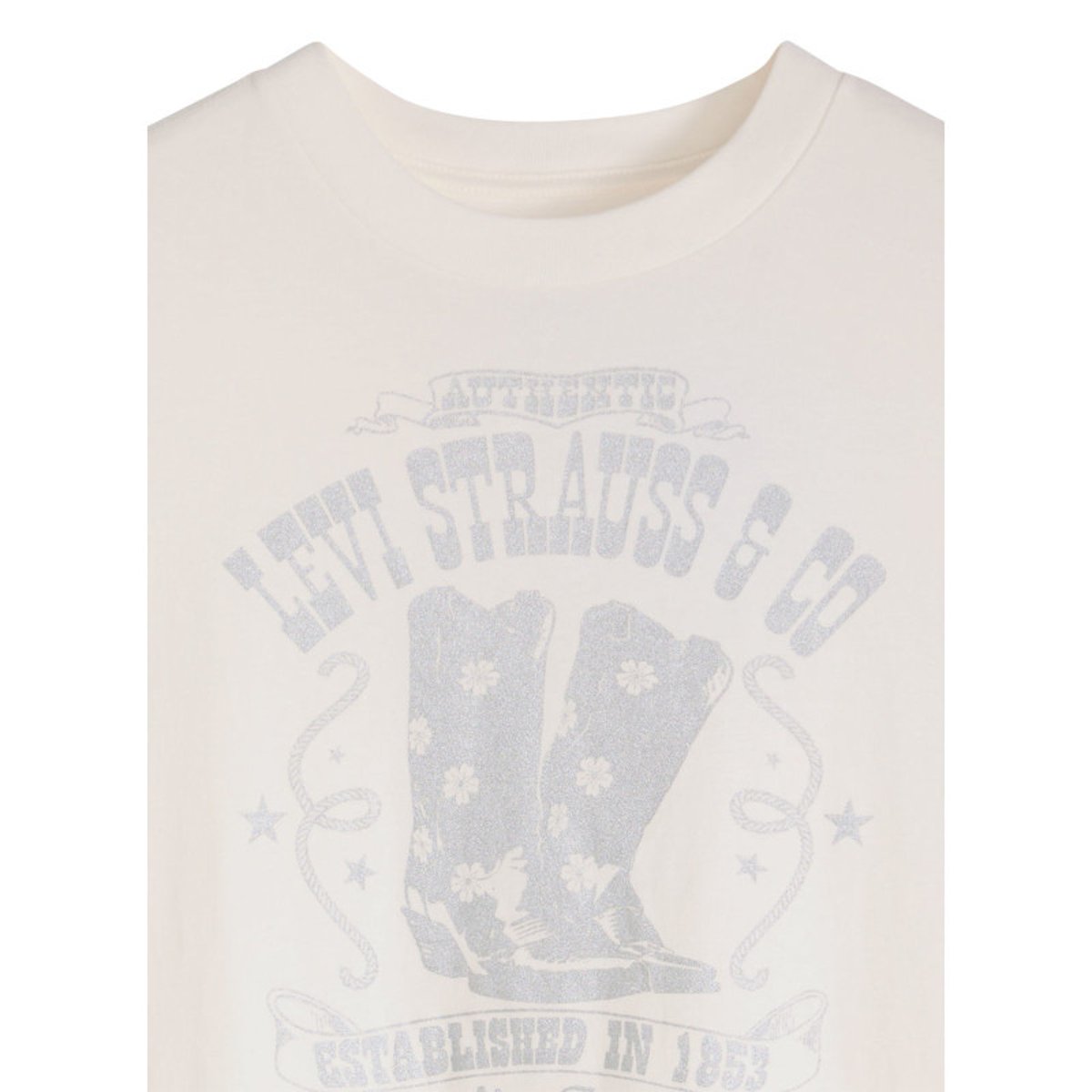 T-shirt en coton blanc à coupe ajustée pourvu de manches courtes blanc, LEVI'S