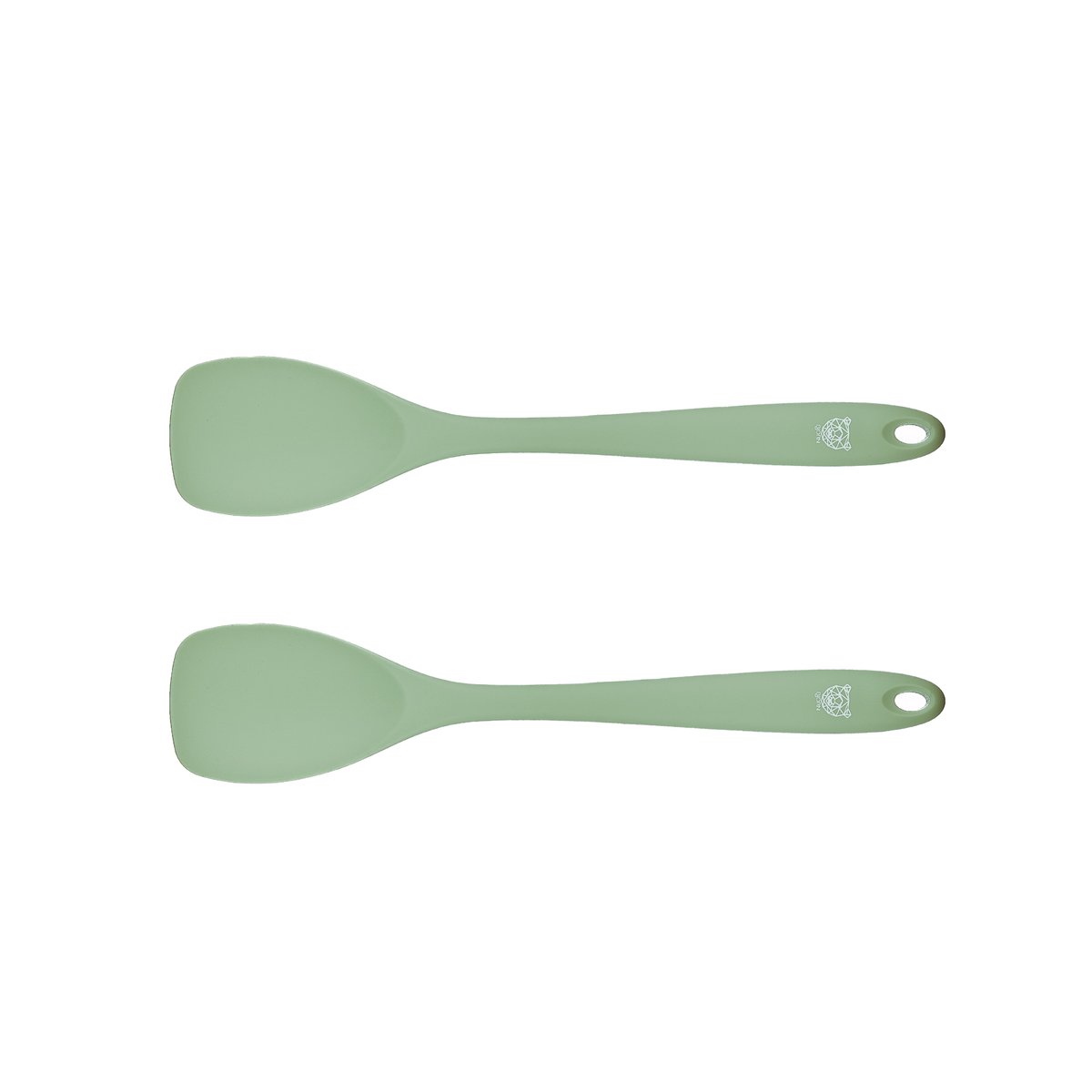 Lot de 2 couverts à salade en silicone et pbt (polybutylène téréphtalate), ne contient pas de mélamine ni polyamide, IVAR vert pâle, BJORN