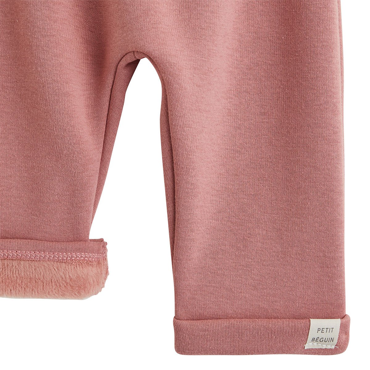 Lot de 2 sarouels bébé en molleton ultra chaud rose, PETIT BEGUIN