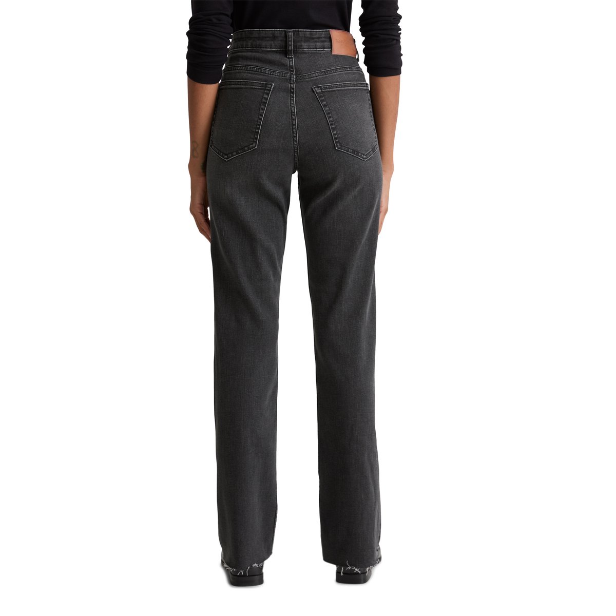 Jeans modèle Kiruna flared en coton organique mélangé stretch gris foncé, MARC O'POLO