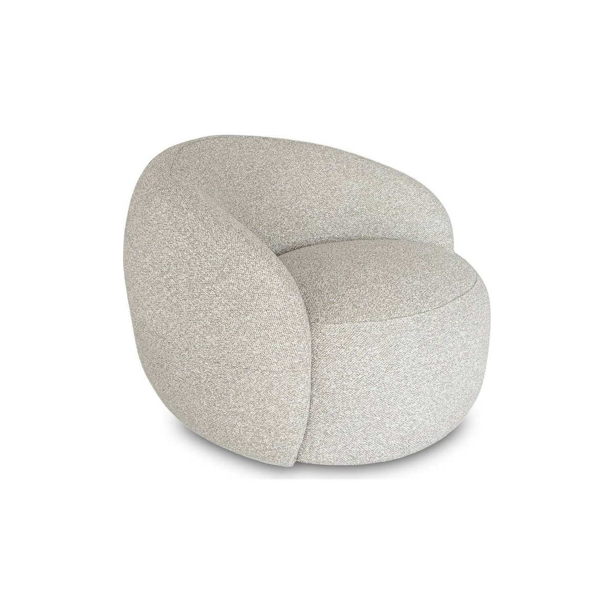 Fauteuil pivotant aux lignes arrondies NORA beige, RECOLLECTION