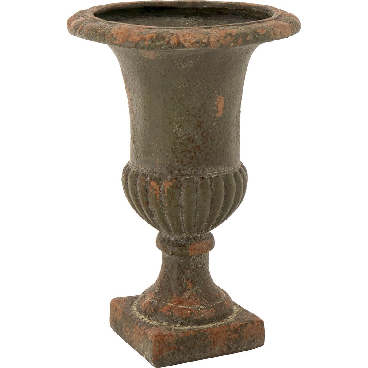 Cache-pot d'extérieur antique en résine vert foncé antique, RECOLLECTION