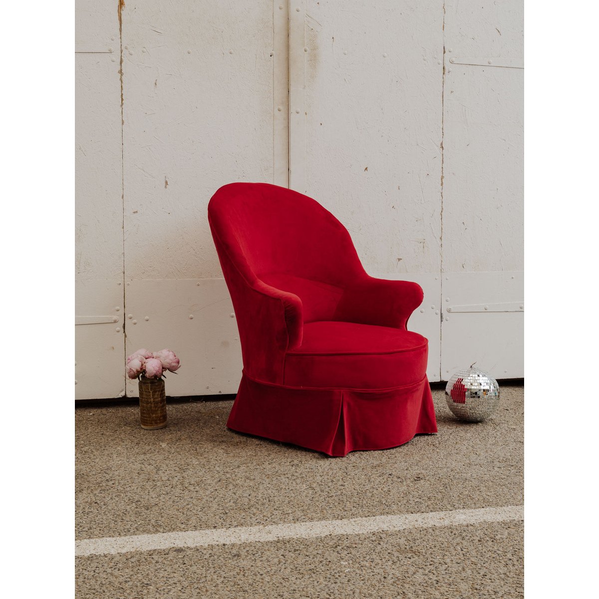 Fauteuil en velours rouge Ernest N°994 - Bon état rouge, DEBONGOUT