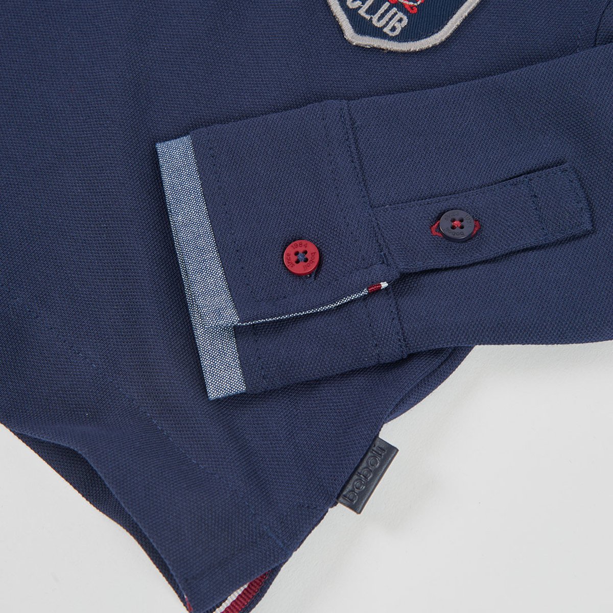 Polo garçon avec écusson Air Captain Club bleu, BOBOLI