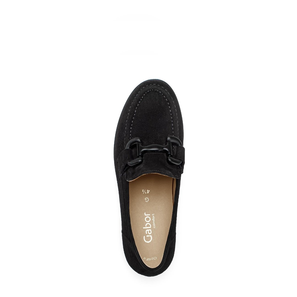 Ballerines en cuir lisse à talon décroché noir velours, GABOR