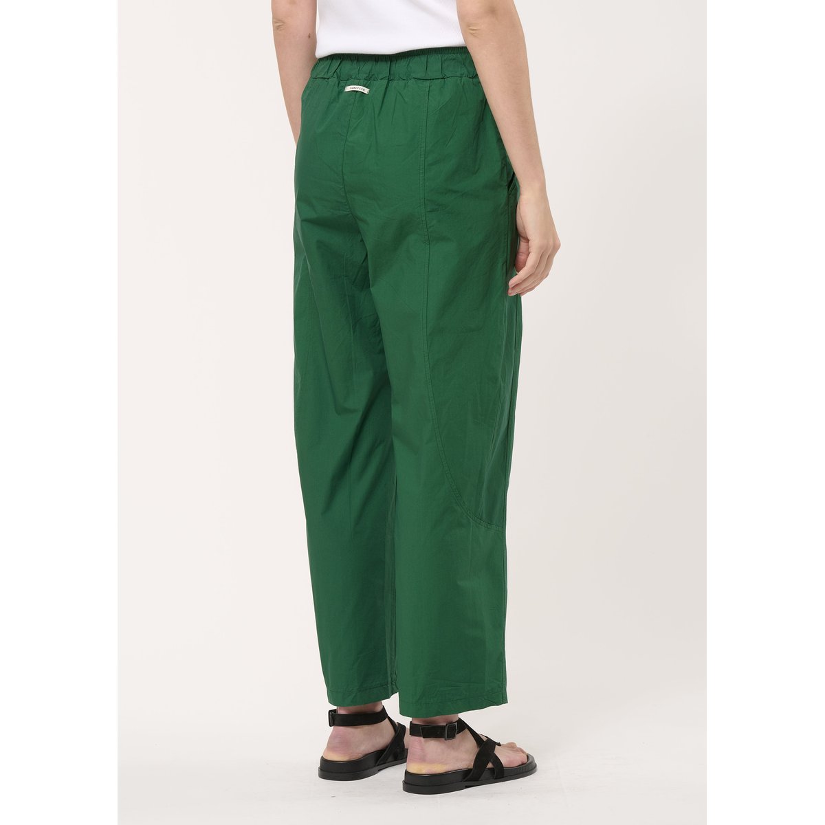 Pantalon 7/8ème en popeline de coton vert mousse, HUMILITY