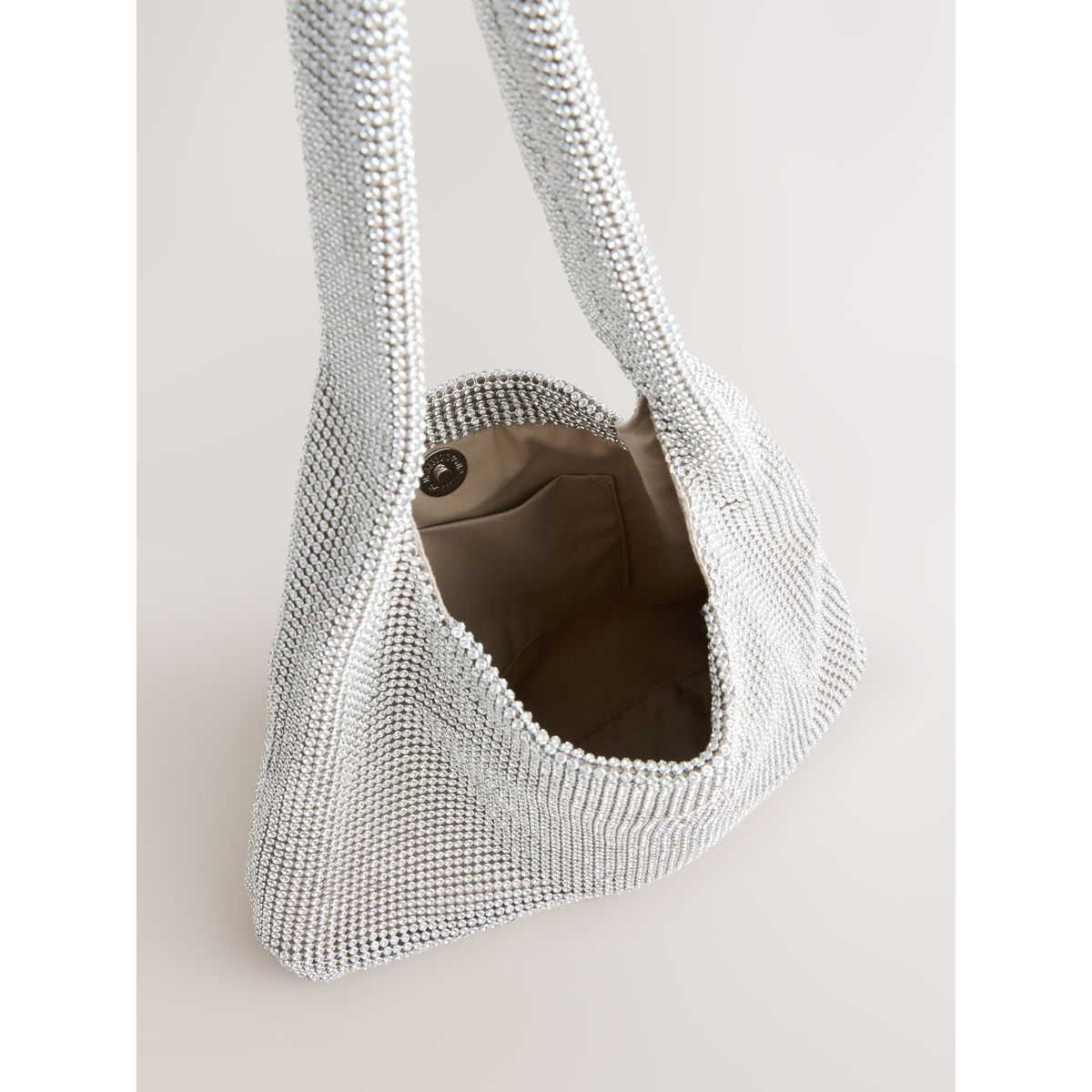 Sac porté épaule scintillant argent, NEXT