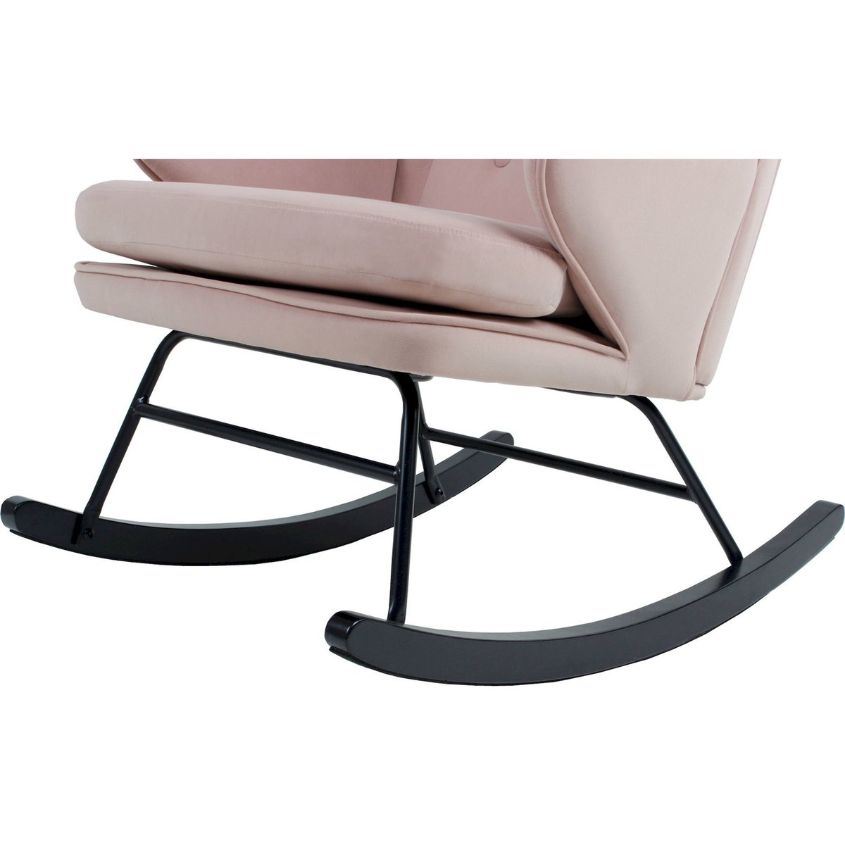 Fauteuil à bascule en velours, Melorie rose poudré velours, ARTE ESPINA