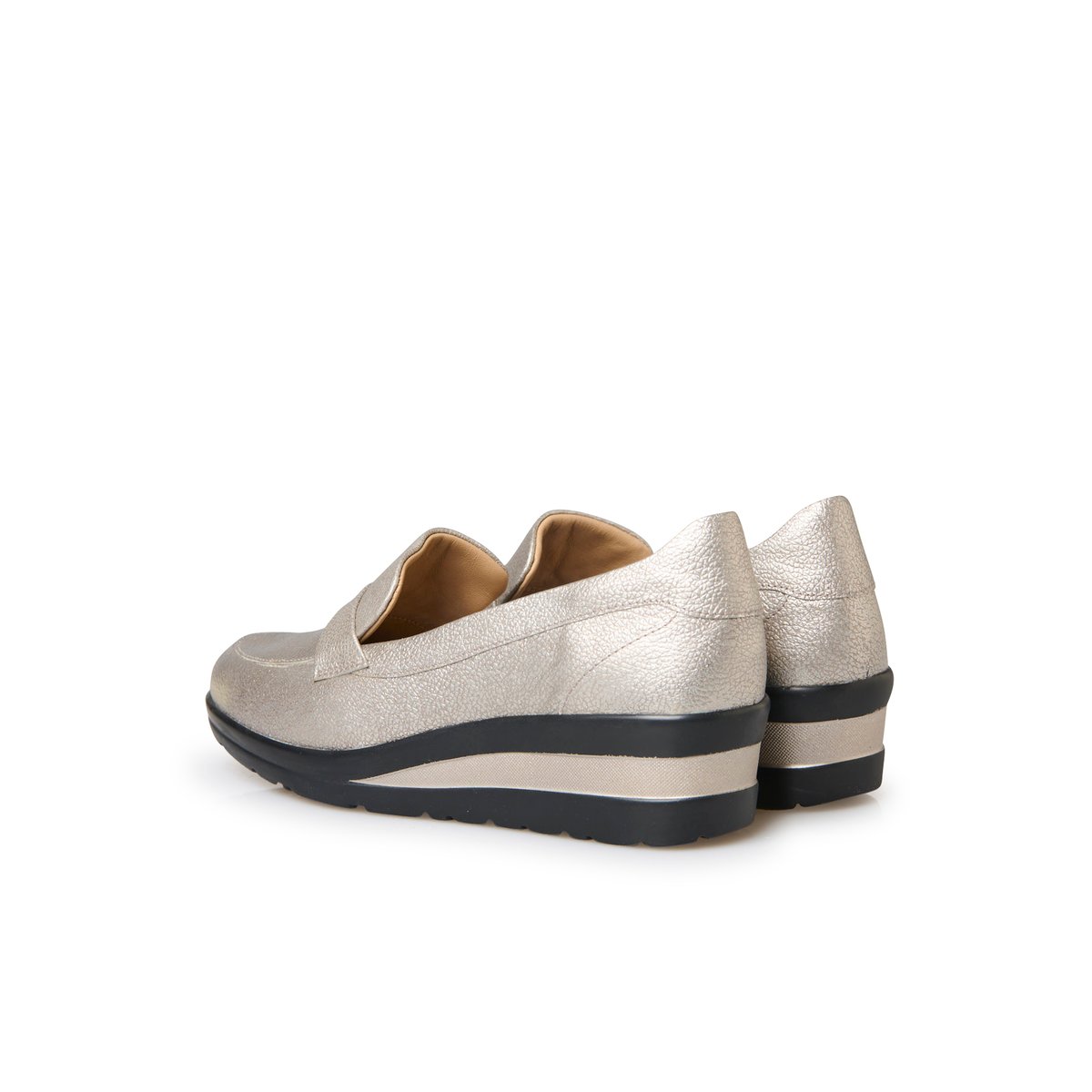 Mocassins compensés talon 4,5 cm mordoré, PEDICONFORT