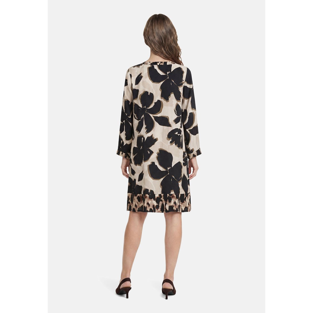 Robe tunique à manches longues beige/noir, BETTY BARCLAY