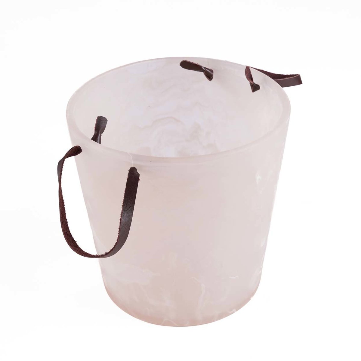 Seau à glace en résine RESIN rose blanc, BAZAR BIZAR