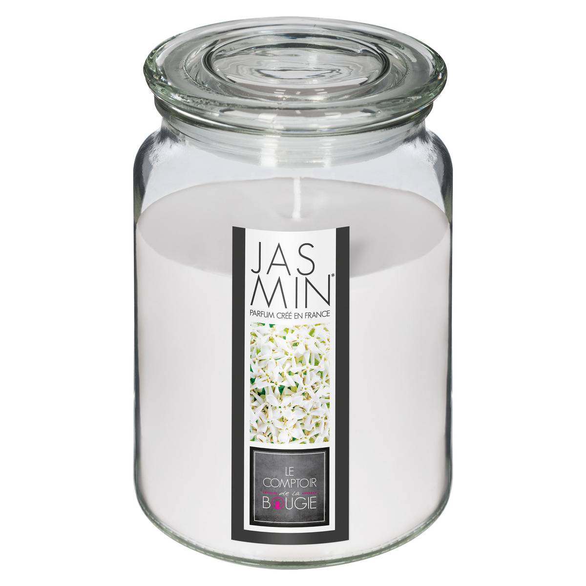 Bougie parfumée pot en verre NINA rouge, ATMOSPHERA