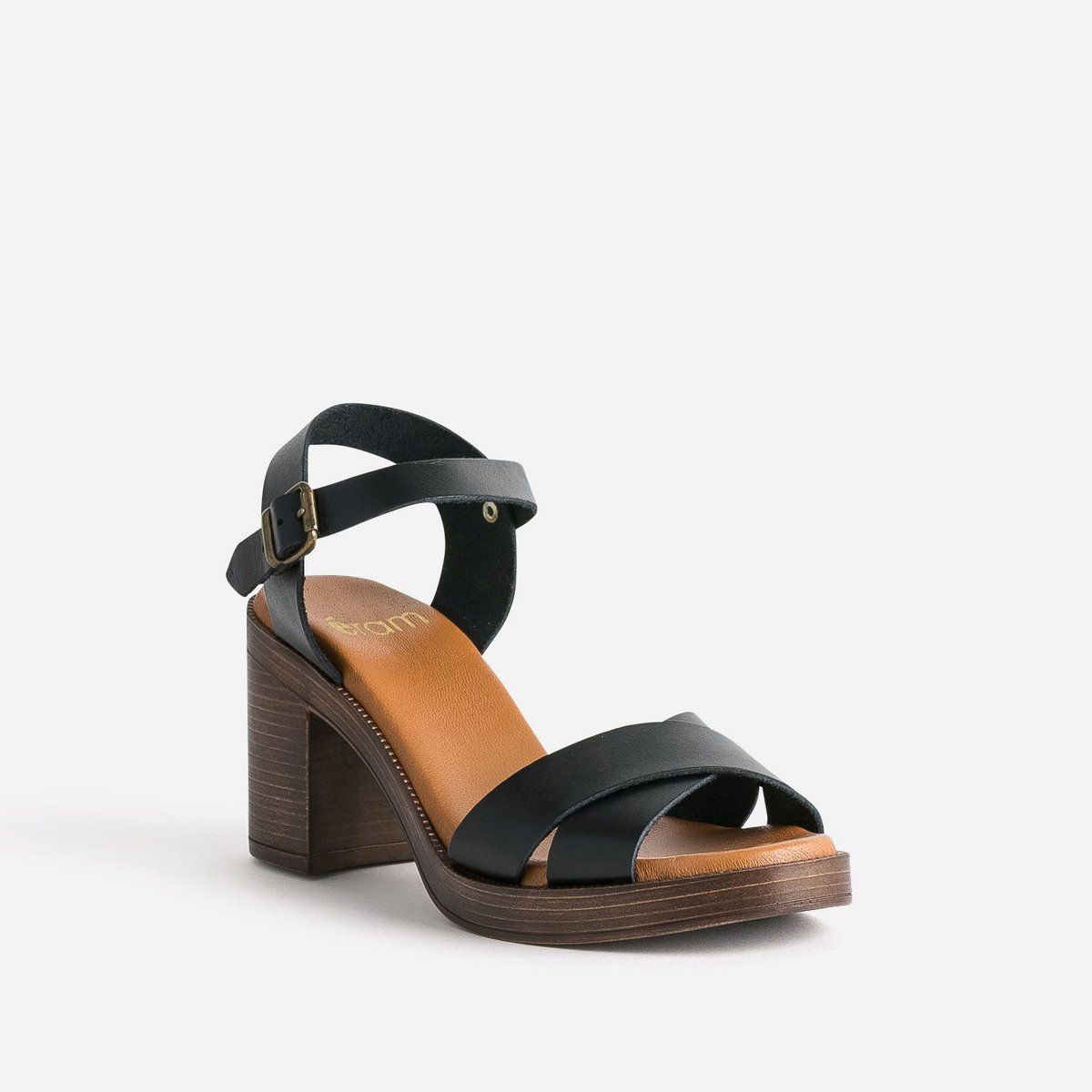 Sandale À Talon en cuir TALIGA noir, ERAM
