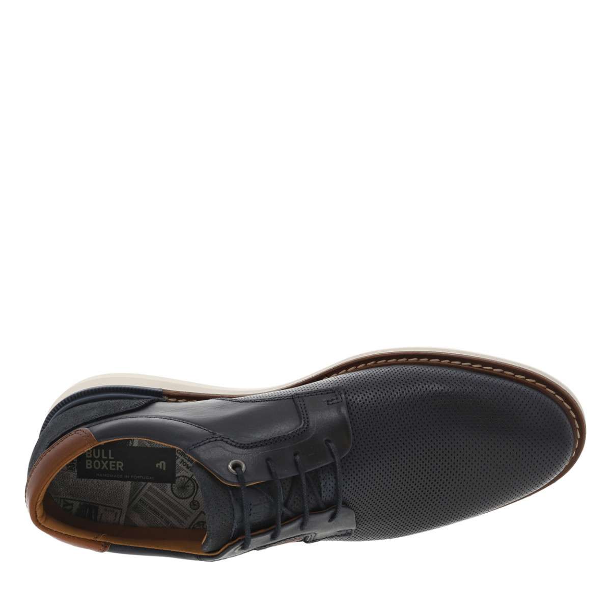 Baskets basses cuir bleu, BULLBOXER