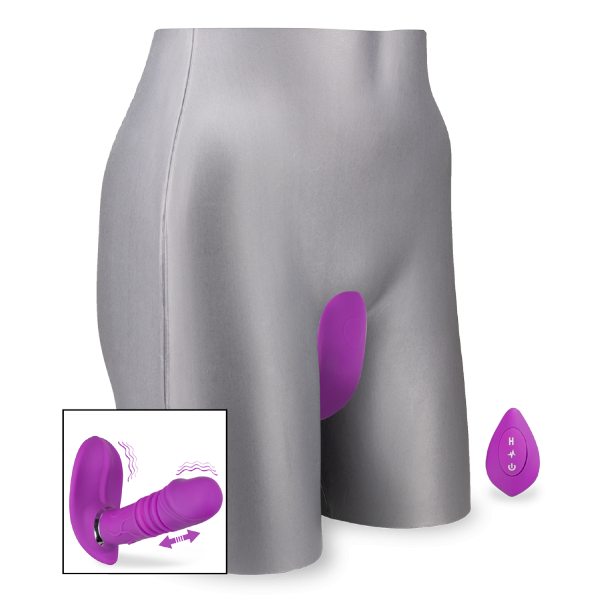 Vibromasseur et va-et-vient télécommandé Groova - Vibromasseur femme et couple violet, LOVE AND VIBES