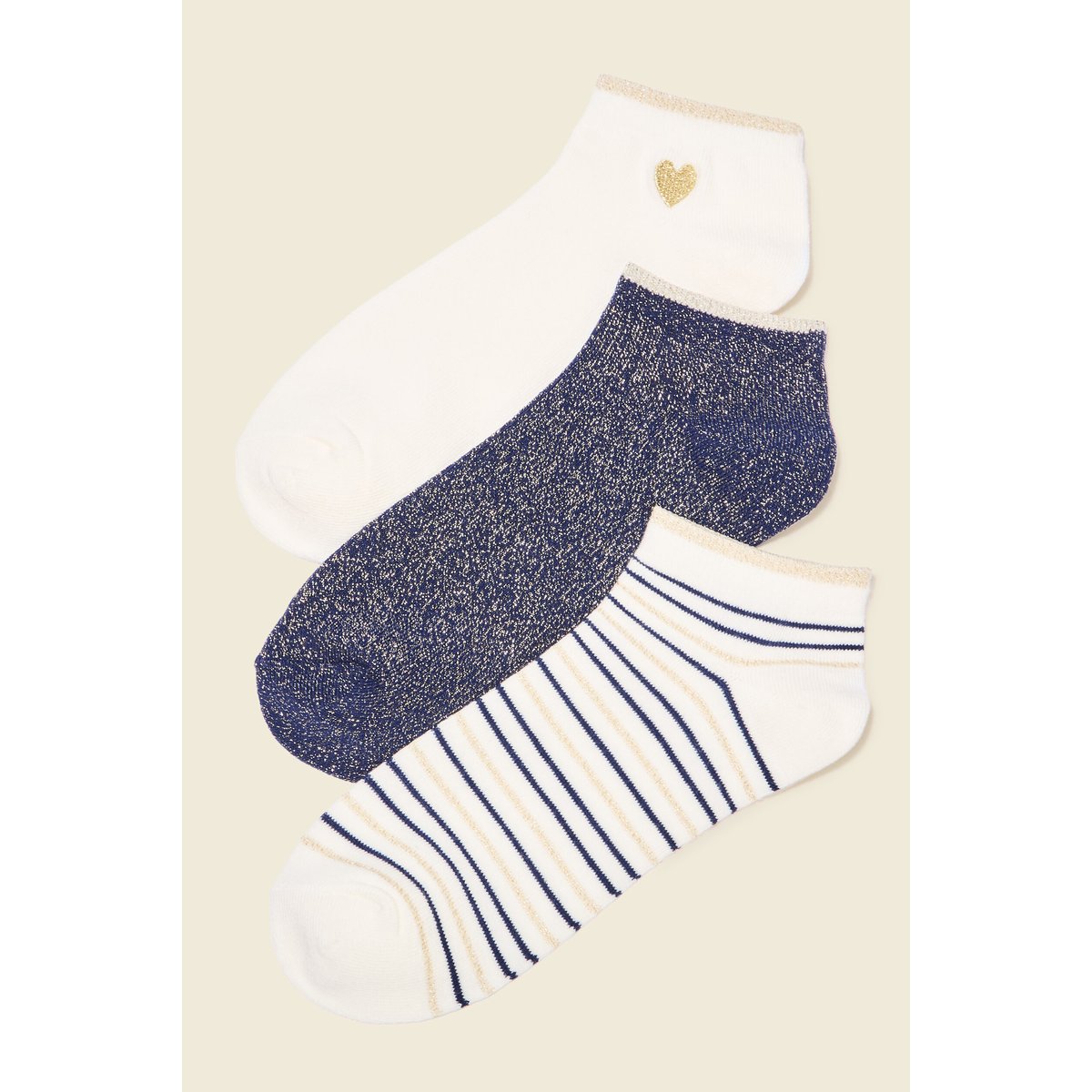 Lot 3 paires chaussettes bleu foncé, BONOBO