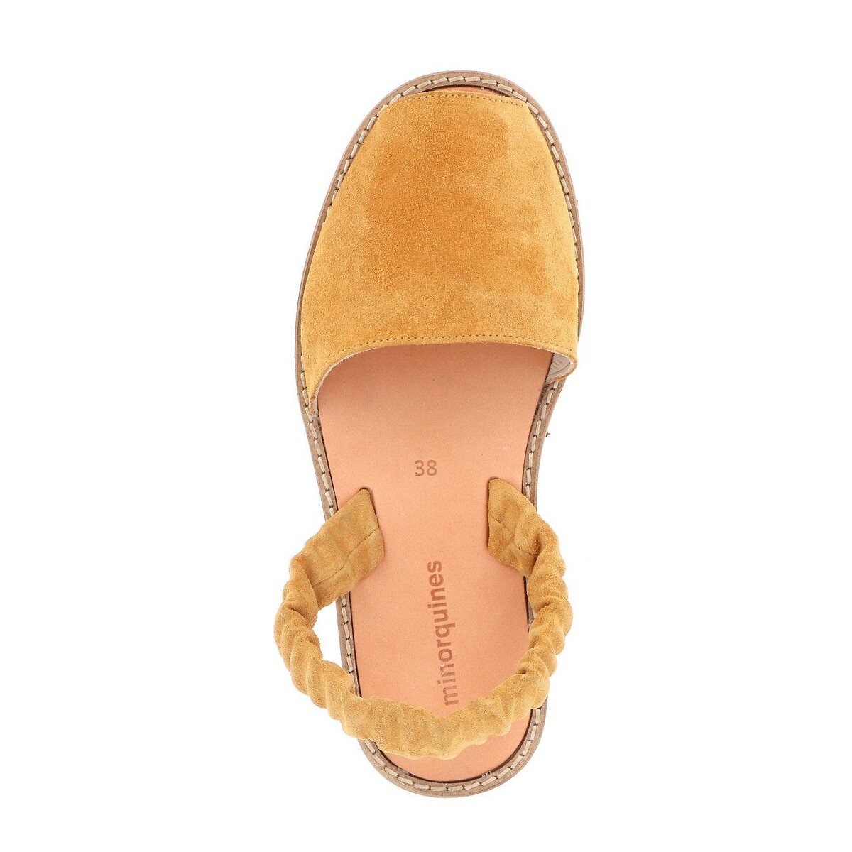 Sandales en cuir velours Fruncia moutarde, MINORQUINES