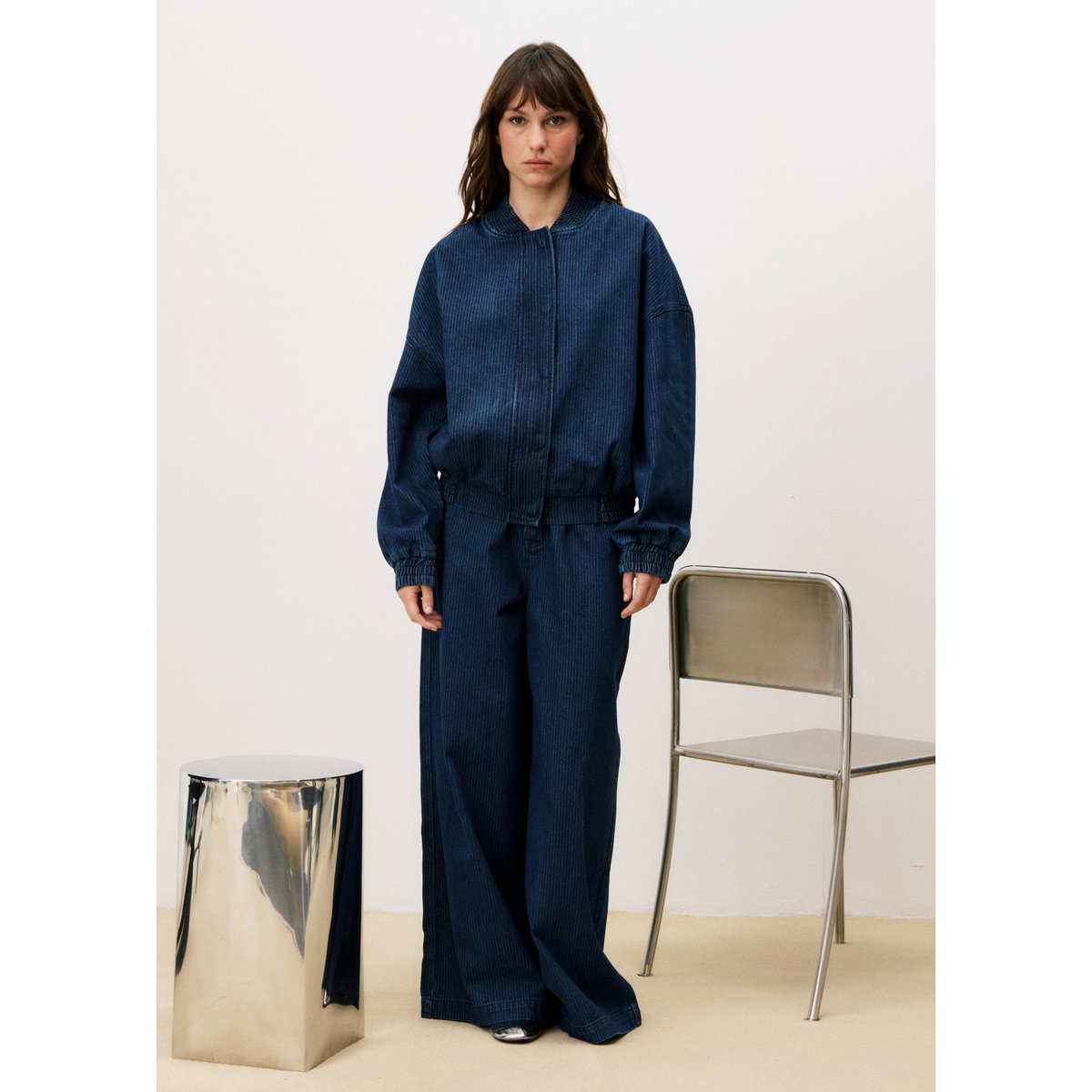 Bomber en coton GLORIA bleu jean, FRNCH