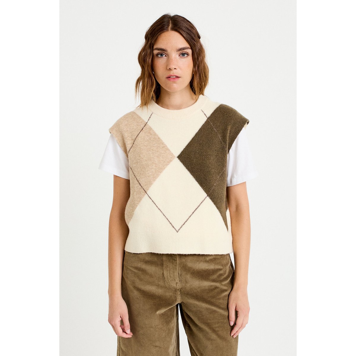 Pull sans manches ecru, CACHE CACHE