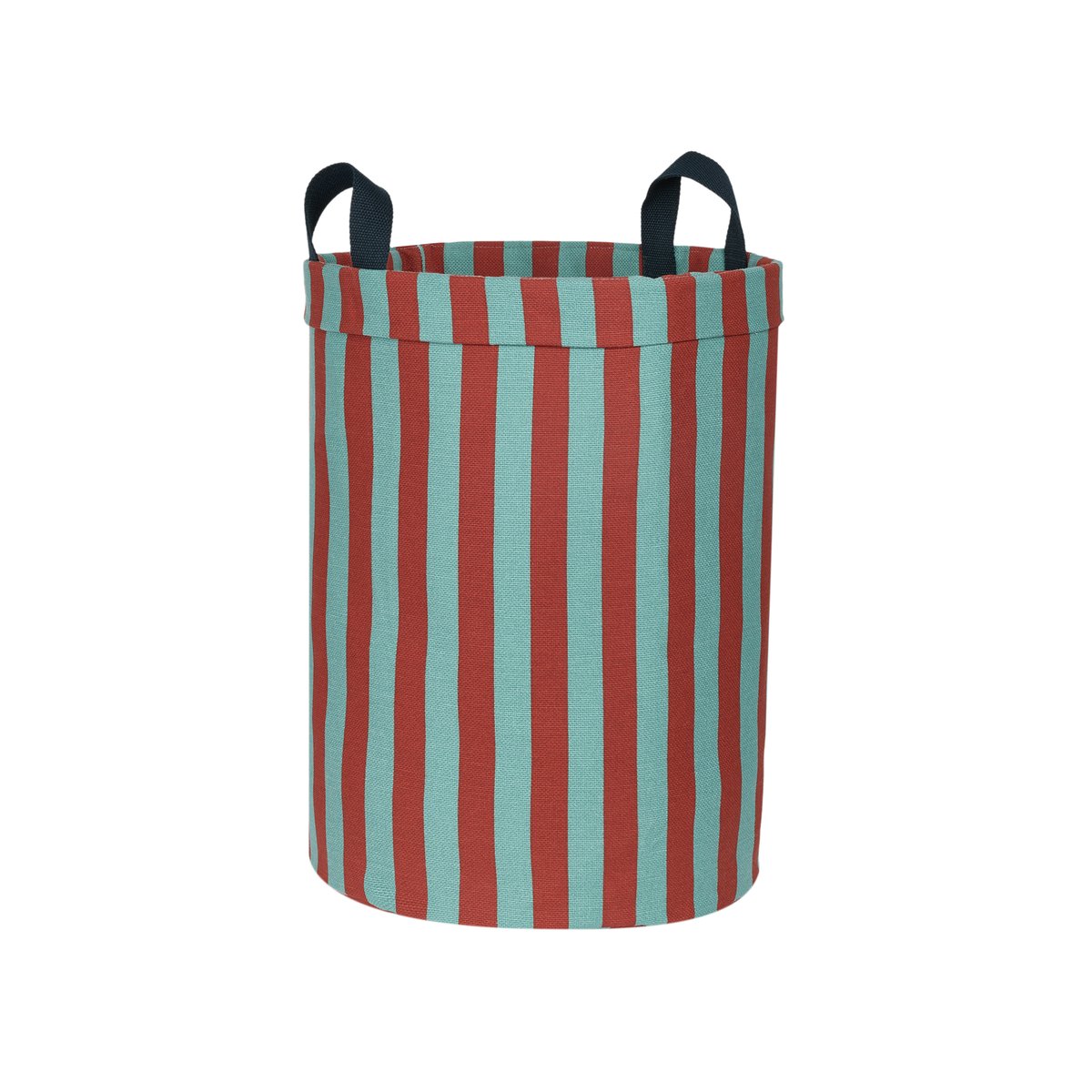 Grand panier de rangement rond red teal green stripes, NOBODINOZ