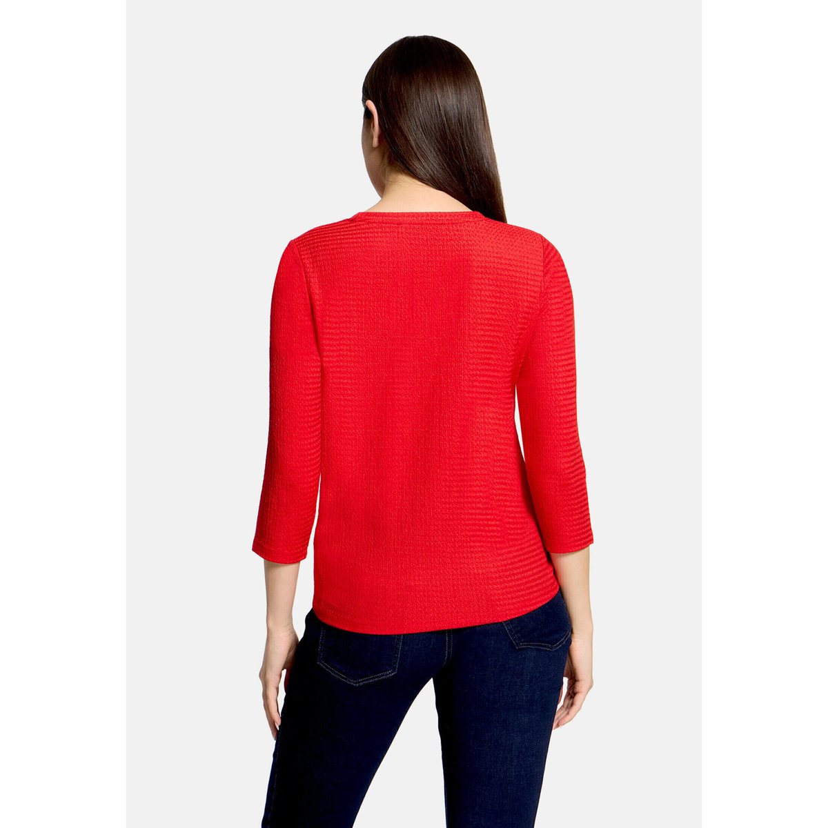 T-Shirt avec structure à encolure ronde high risk red, BETTY BARCLAY