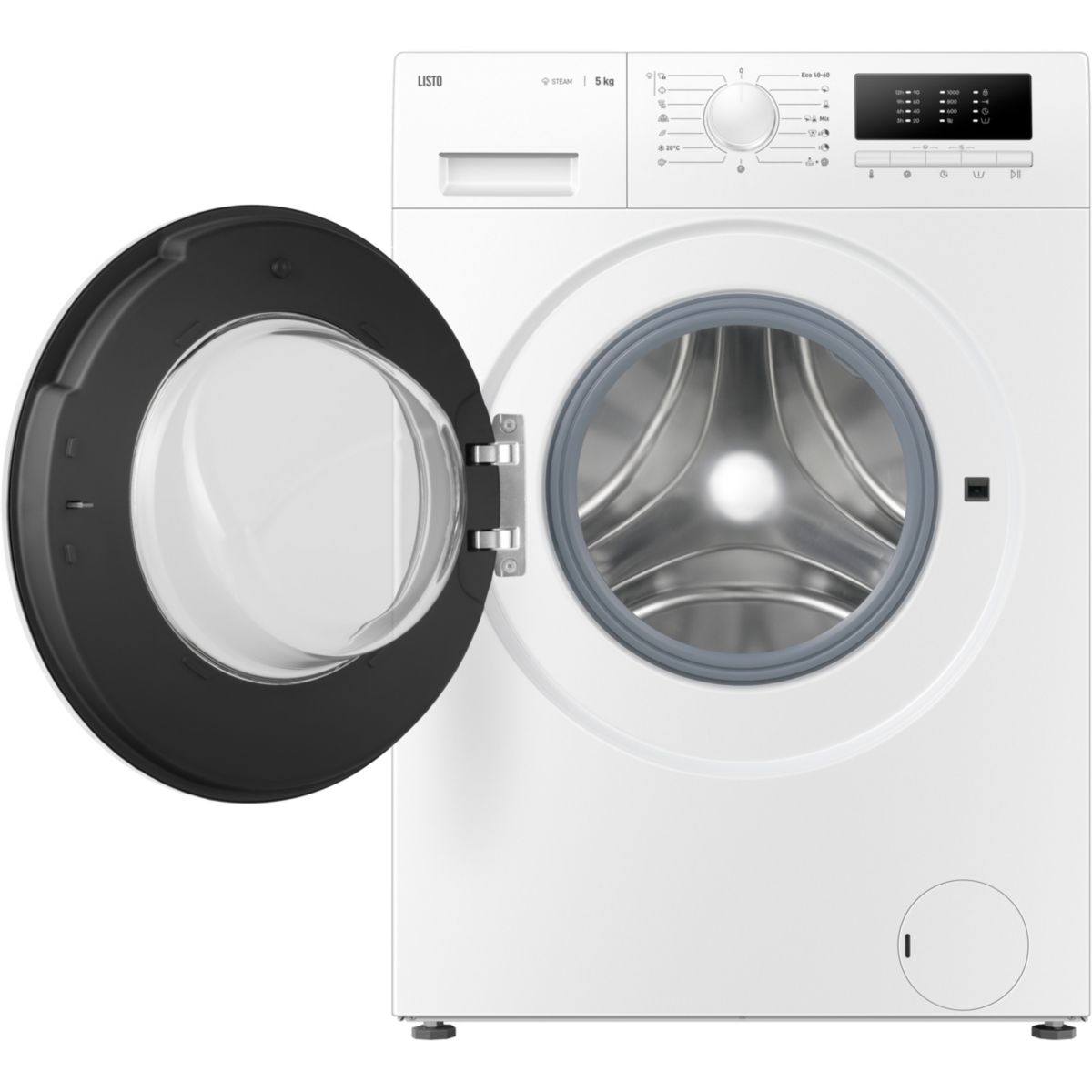 Lave linge compact LF510-L2b - 5 kg - 1000 tr/min - Classe A - Moteur induction couleur unique, LISTO