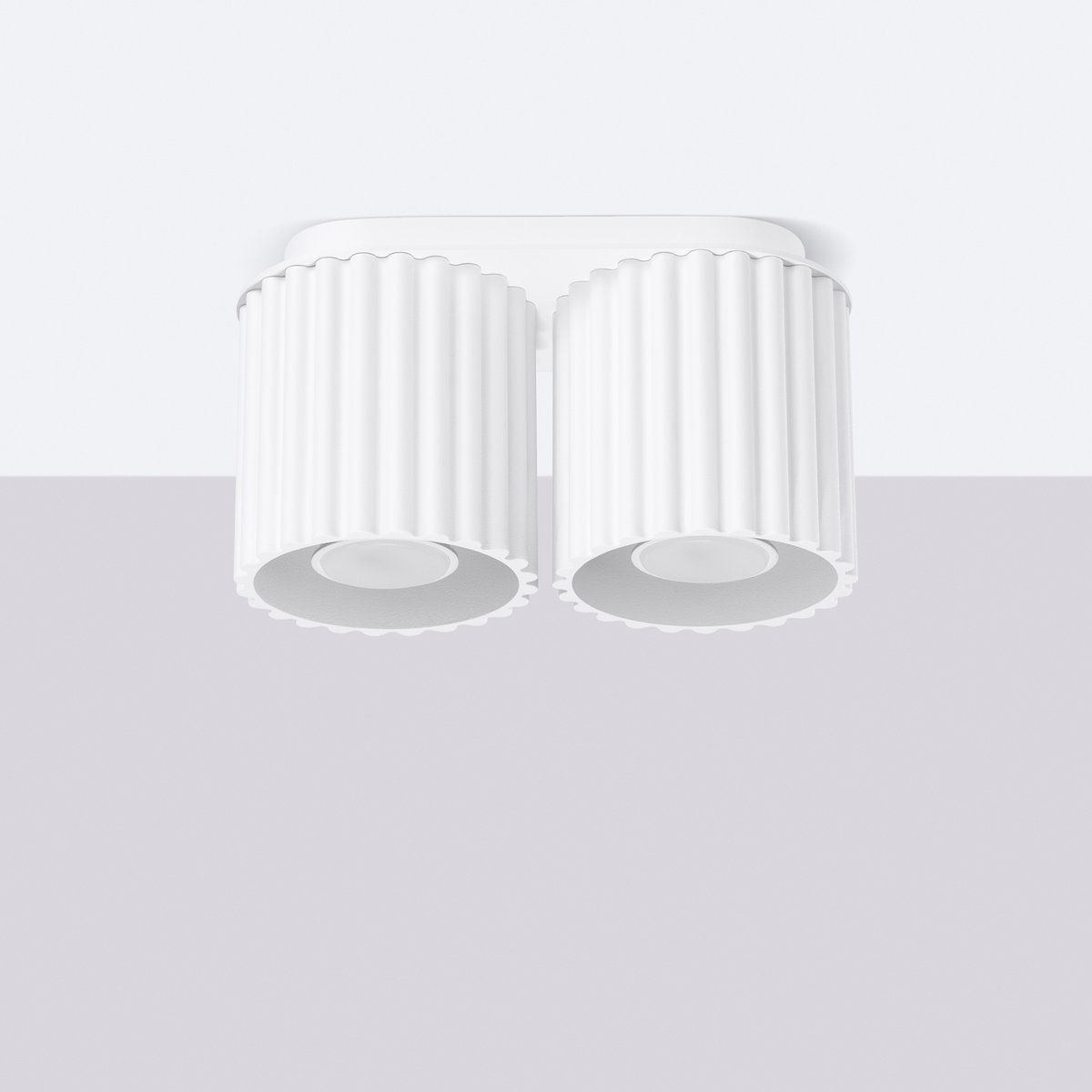 Plafonnier Aluminium Blanc GU10 2 Aura blanc, EDEN