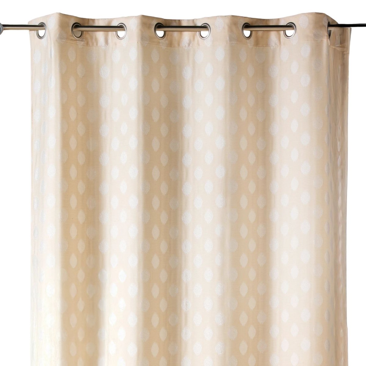 Rideau jacquard à motifs arrondis poids ivoire, HOME MAISON