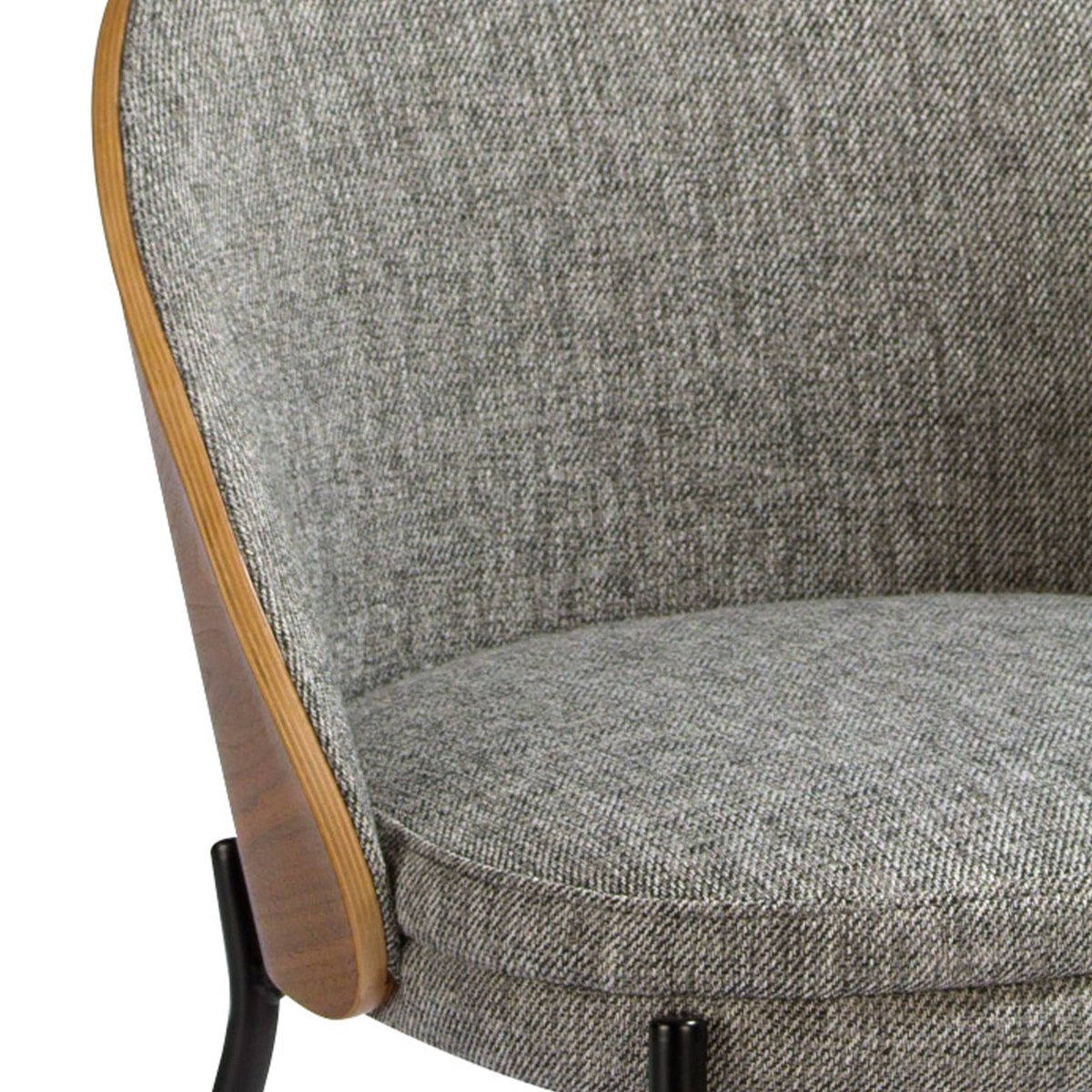 Chaise en tissu et noyer gris | noyer | noir, ANGEL CERDA