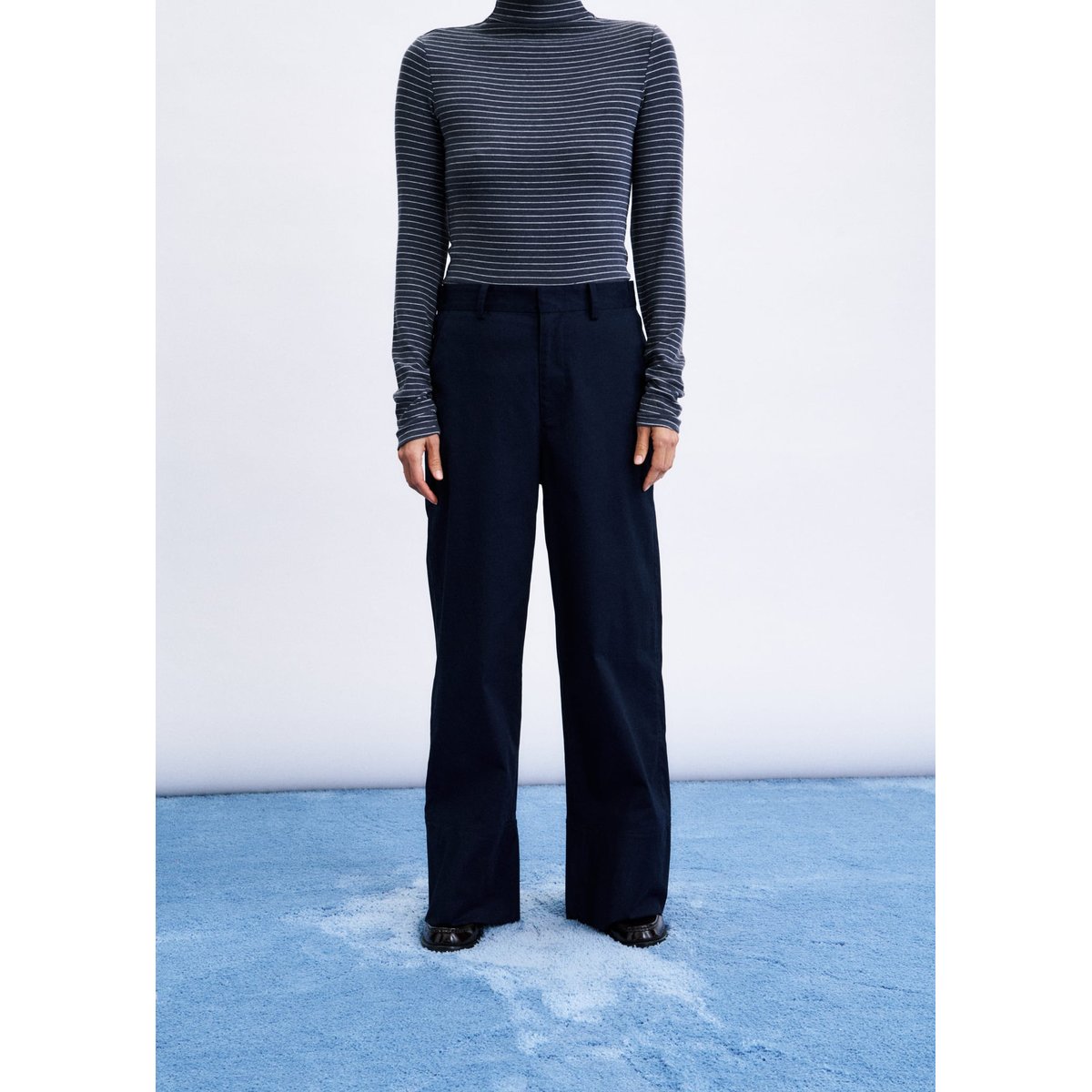 Pantalon Voio en coton VOIO bleu marine, FRNCH