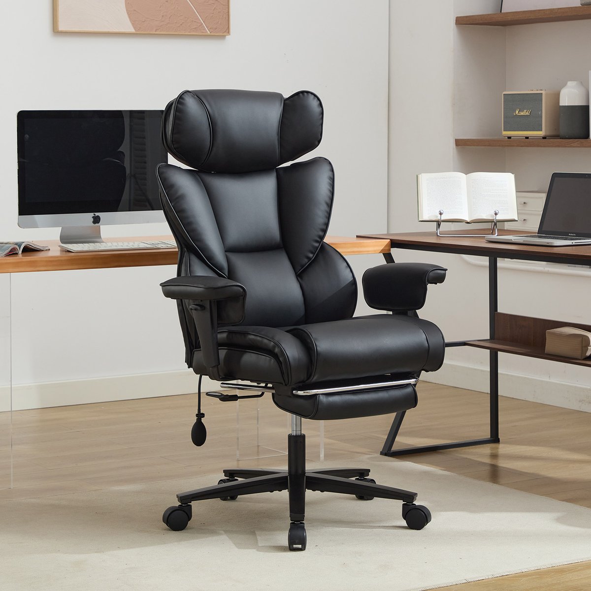 Fauteuil de bureau ergonomique, MORVEN noir, MEUBLES COSY