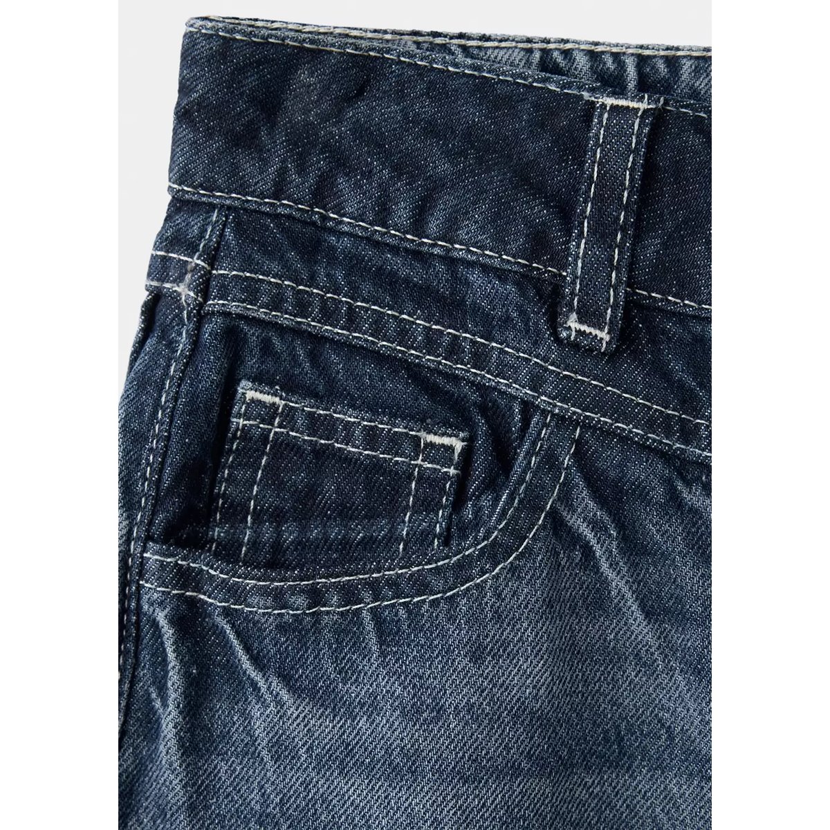 Jean baggy effet dégradé bleu foncé, MANGO KIDS