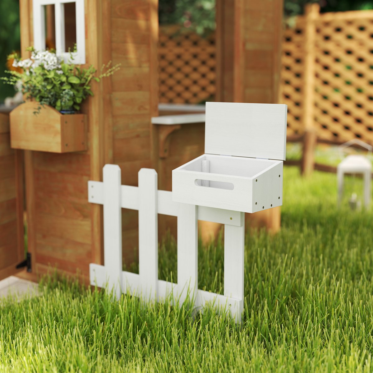 Maisonnette pour enfants Bois de sapin beige, OUTSUNNY