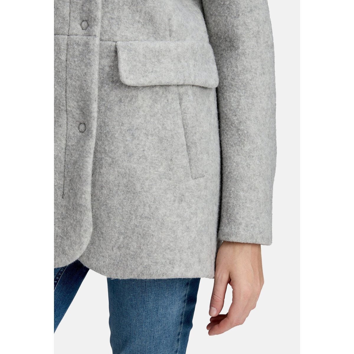 Veste d'hiver à capuche gris clair, AMBER & JUNE