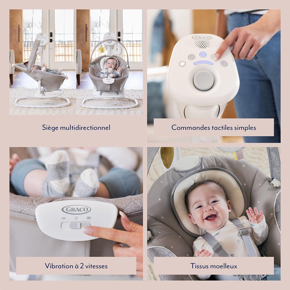 Softsway balancelle Starlight beige couleur unique, GRACO
