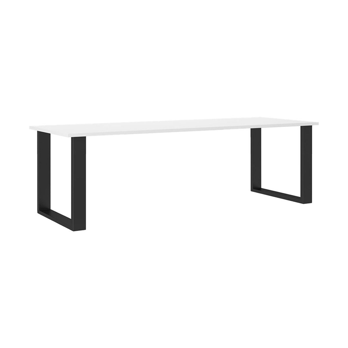 Table à manger 185x67 cm - CARONAL blanc / noir, BEST MOBILIER