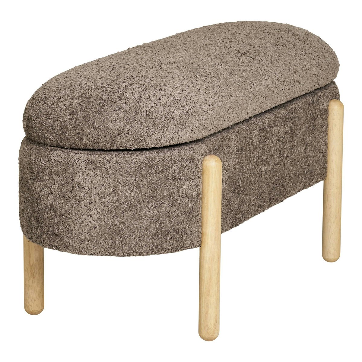 Banc coffre marron avec pieds en bois blond BRUGES taupe, PIER IMPORT