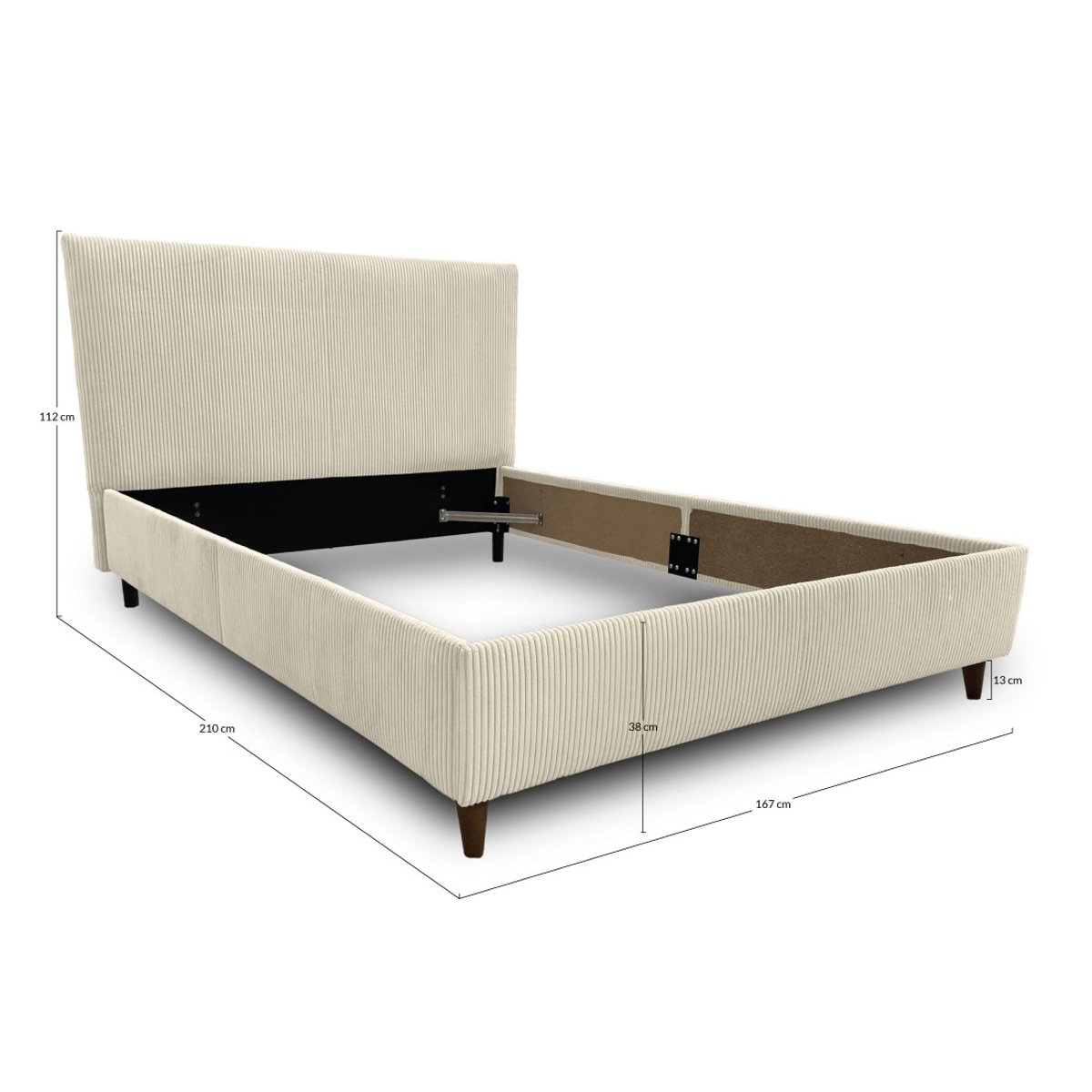 Lit - BOTTICELLI gris anthracite, BEST MOBILIER