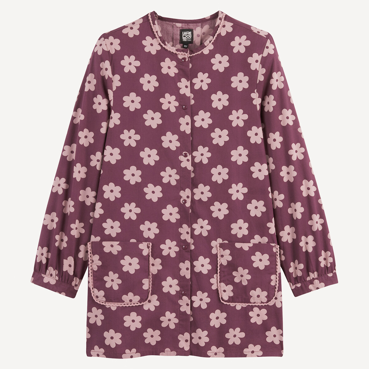 Tablier imprimé fleurs bordeaux, LA REDOUTE COLLECTIONS