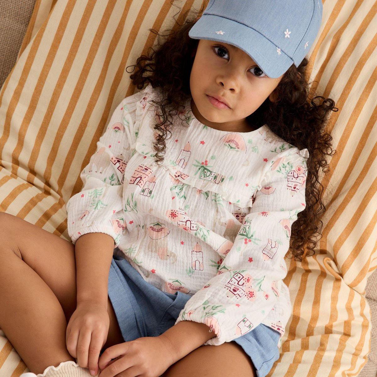 Short enfant en chambray Ciao Milano bleu, PETIT BEGUIN