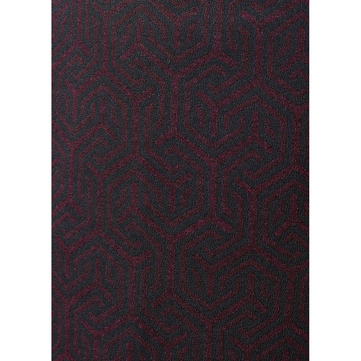 Pantalon carotte en jacquard aubergine/encre, LA FEE MARABOUTEE