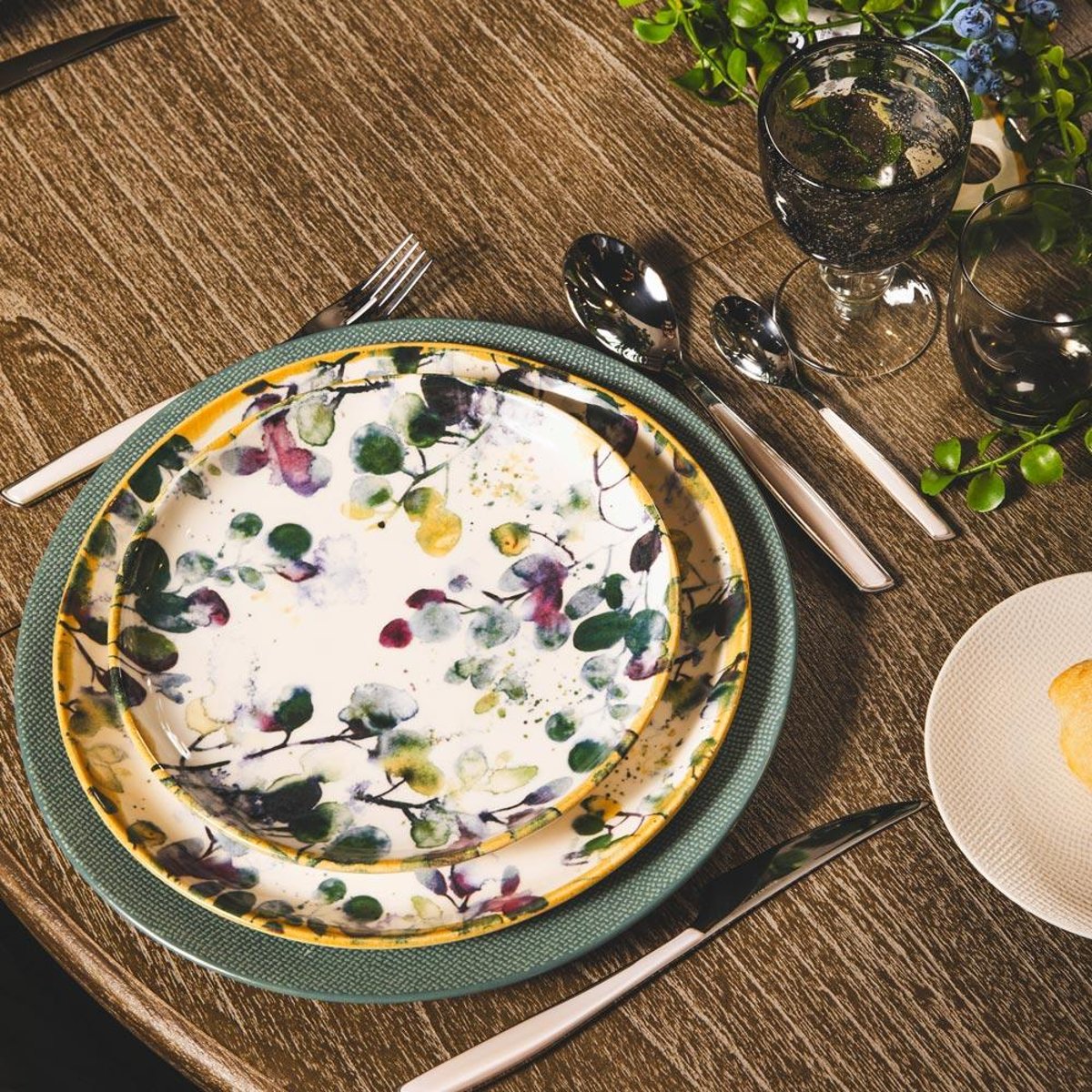 Assiette à dessert Garden 22,5 cm (lot de 6) vert, TABLE PASSION