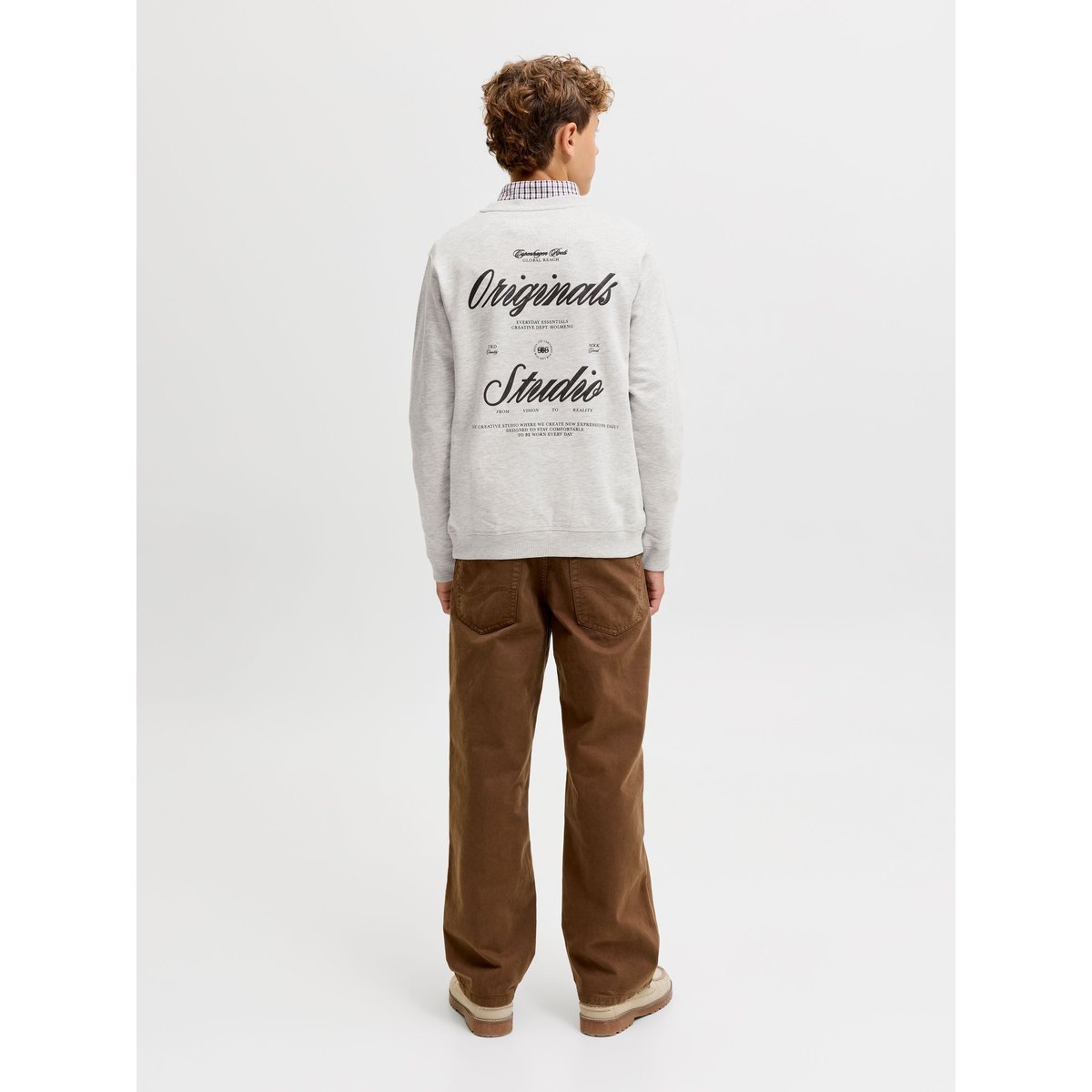 Sweat-Shirt white melange, JACK & JONES JUNIOR