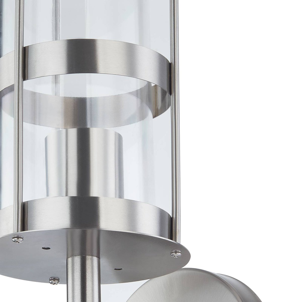 Applique extérieure en inox moderne, Noemi acier inoxydable, transparent, LINDBY
