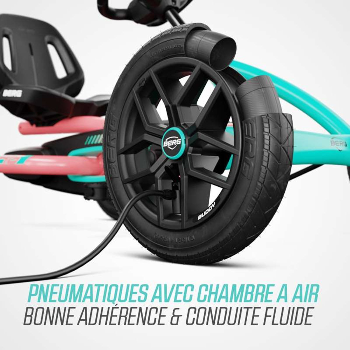Kart à Pédales pour Enfants, 3+ Ans, Buddy Lua pink/mint, BERG TOYS