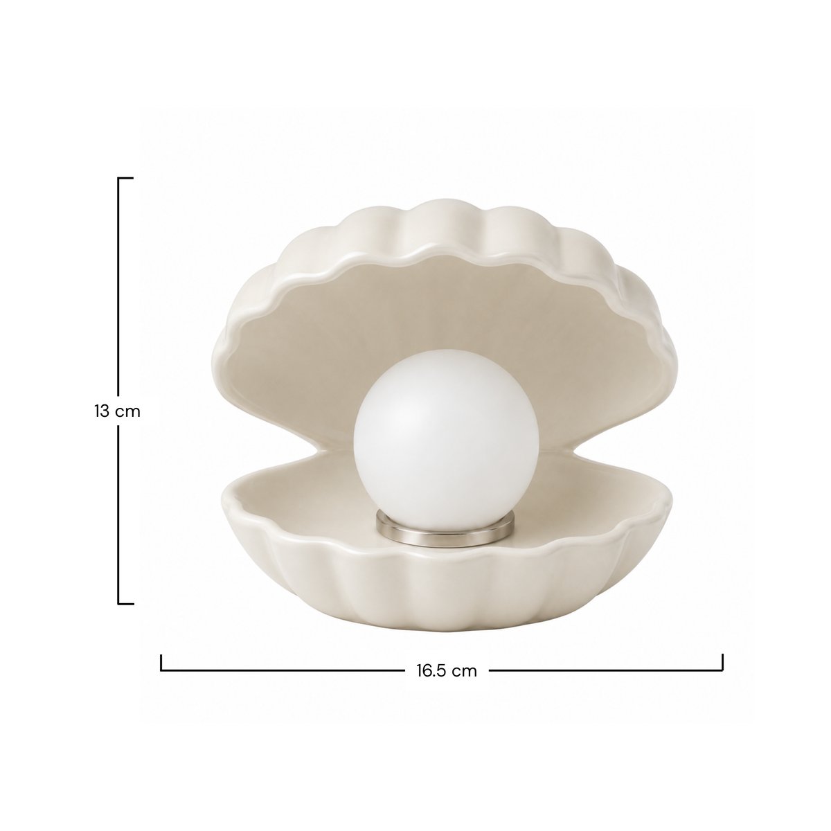 Lampe à poser en céramique - SHELL blanc, MAISON PAVANE