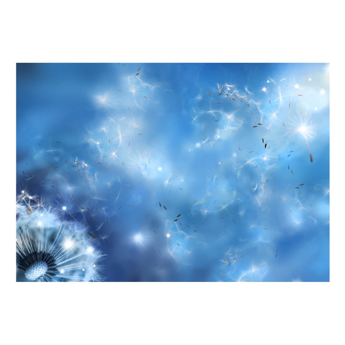 Papier peint intissé panoramique Fleurs Magic of Nature bleu, EDEN